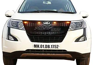 CAR SAAZ XUV Logo with Yellow LED Front Grill Compatible with XUV 500 Type 3 (2018-Present)