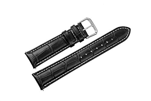 21mm schwarz Uhrenarmbnder / Bands Ersatz fr Mid-Range-Uhren mit weien Kontrastnhten (Federstifte enthalten) 21mm schwarz Uhrenarmbnder / Bands Ersatz fr Mid-Range-Uhren mit weien Kontrastnhten (Federstifte enthalten)