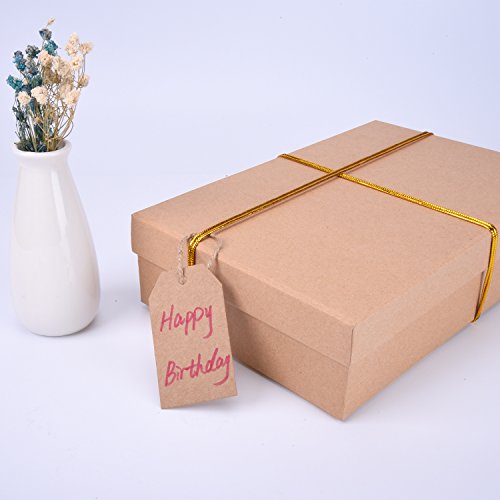 100 Piezas Etiquetas de Papel Kraft Etiquetas de Regalo en Blanco Tarjetas de Manualidades Material de Boda Etiquetas Colgante con 30 Metros de Cordel