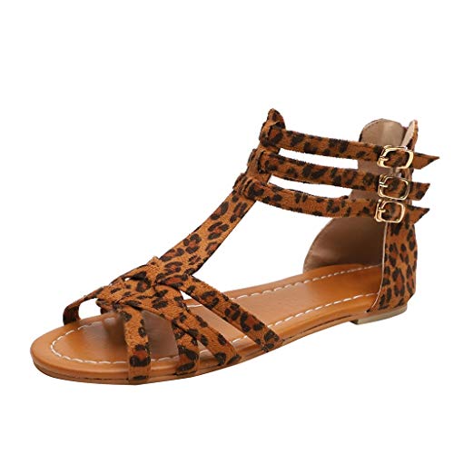 Luckycat Zapatos Planos de Mujer Sandalias Mujer Verano 2019 Zapatos Mujer Fiesta Sandalias de Vestir Slippers Estampado De Leopardo Primavera Verano Zapatos para Mujer