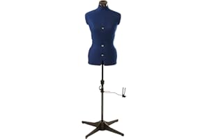 SEWING-ONLINE Maniqui Costura Ajustable Azul Marino 8-Partes | Medio (M) [Talla EUR 44 a 50]