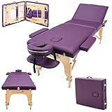Massage Imperial® Chalfont -Table de massage Portable pro luxe - 3 Zones - Panneaux Reiki - Légère - Couleur : Violet