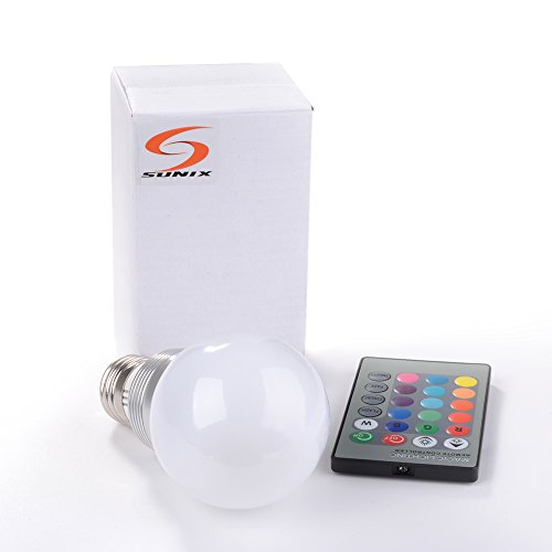 Sunix® 3W E27 RGB LED Lampe multicolor Glühbirne / Glühlampe mit Ferbedienung, Farbwechsel 16 Farben Auswahl, LED Leuchtmittel, LED Birnen - 7