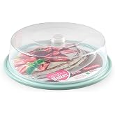 CABLEPELADO Cake Holder, Round Cake Container with High Lid, Cake Tray, Plastic Box, Food Transport Container, 9 cm Height x
