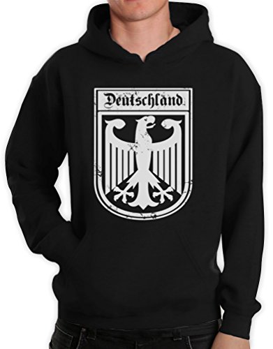 Deutschland Adler Deutsches Fan-Motiv EM Olympiade Einheit Schwarz X-Large Kapuzenpullover Hoodie