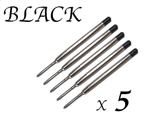 Ersatz-Minen für Kugelschreiber, qualitativ hochwertig, schwarz, 5 Stück Auch geeignet für Parker Kugelschreiber - 3