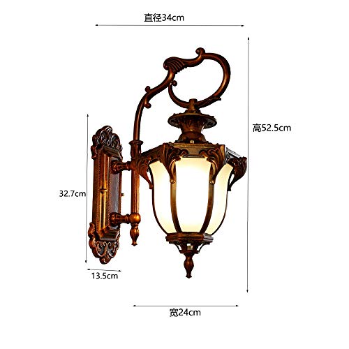 Preisvergleich Produktbild Europäische retro schlafzimmer lampe nachttischlampe garten balkon wohnzimmer lampe gang villa chinesischen stil wasserdichte wandleuchte, bernstein groß (52x34 cm)