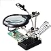 Produktbild LED Desktop Lupe mit 2.5X 7.5X 10X Objektiv, helfende Hand Reparaturklemme Alligator Auxiliary Clip Stand Lupen Tischlampe