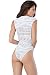 Produktbild Neue Damen weiß TinkSky offenem Arm Muster Teddy Monokini Gymnastikanzug Dessous Unterwäsche Body Größe 8 EU 36