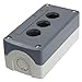 Produktbild Grau Kunststoff 22 mm Dia 3-Loch Push Button Switch Control Box Case