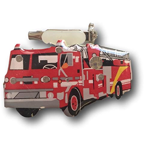 Preisvergleich Produktbild Ansteckpin Feuerwehrauto blinkend