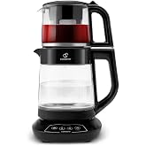 KARACA &Ccedil;aysever 3 in 1 Konuşan Cam &Ccedil;ay Makinesi Su Isıtıcı ve Mama Suyu Hazırlama 1700W Black