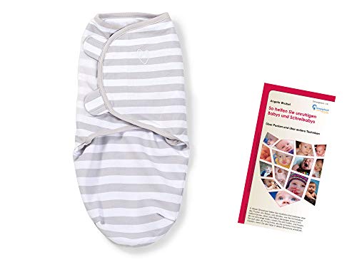 Preisvergleich Produktbild Lampiphant® + Summer Infant Original SwaddleMe® Pucksack, S / M, Graue Streifen