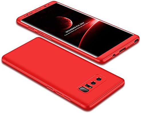 Samsung Galaxy Note 8 Case Cover, uiano® 360 Degree Full Body Protection [Drop Protection/Shock-Absorption Technology] Anti-Scratch PC Ultra-thin Shockproof Case for Samsung Galaxy Note 8--Red [With Soft Screen Protector]