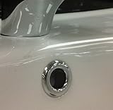 2 Bathroom Sink Basin Chrome Overflow Round Cover Trim Tidy x2