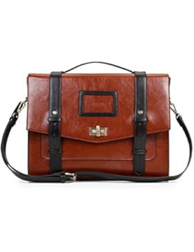 ECOSUSI Umhängetasche Vintage Handtasche Damen Schultertasche Rucksack Laptoptasche 14,7