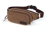 Material: Canvas Vintage lienzo Deporte Correr Senderismo Ciclismo Cintura Pack Bolso de cadera Bolsa de cintura riñonera riñonera marrón 8028#
