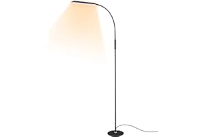 HIYAA LED Stehlampe, Lesetischleuchte mit Berührungssteuerung, Geeignet für Wohn-und Schlafzimmer, Dimmentierbare Schreibtischleuchte, mit 5 Farbtemperaturen 5 Helligkeitsstufen, Einstellbarer Höhe, Schwarz