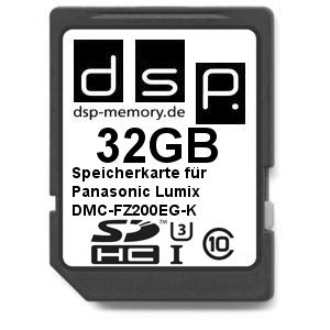 DSP Memory Z-4051557427723 32GB Ultra High Speed Speicherkarte für Panasonic Lumix DMC-FZ200EG-K Digital Kamera