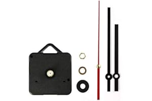 EELABPER Mécanisme d'horloge murale à quartz avec aiguilles et crochet - Pièce de rechange - Noir - Créatif et exquis