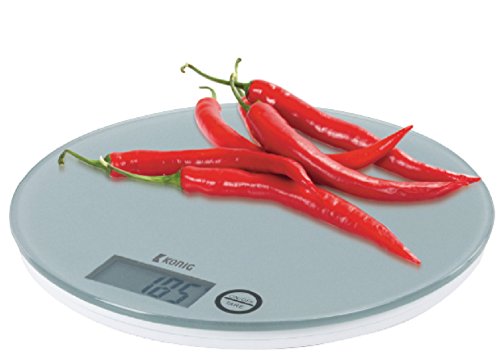 König HC-KS23N Küchenwaage, Glas / Kunststoff, weiß, 3,3 x 25 x 22 cm - 3