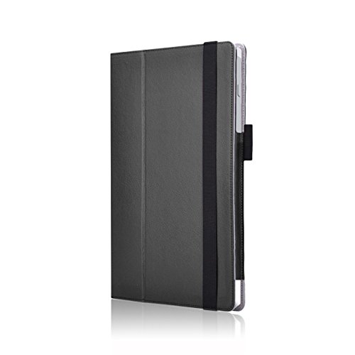 Microsoft Surface Pro 4 Cover Tasche mit praktischer Stand Funktion Case aus robustem Kunstleder und zusätzlicher Displayschutz Folie kombiniert Schutz und Design für Ihr Microsoft Surface Pro 4 Hülle Case in Schwarz von UC Express® - 7