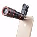 Produktbild Telefon-Kamera-Objektiv-Set, 12 x universelles, optisches Teleskop-Kameraobjektiv mit universeller Klemme für iPhone 7, 7 Plus, 6S, 6, 6 Plus, 6S Plus, 5S, Samsung Galaxy S8, S8 Plus, S7, S