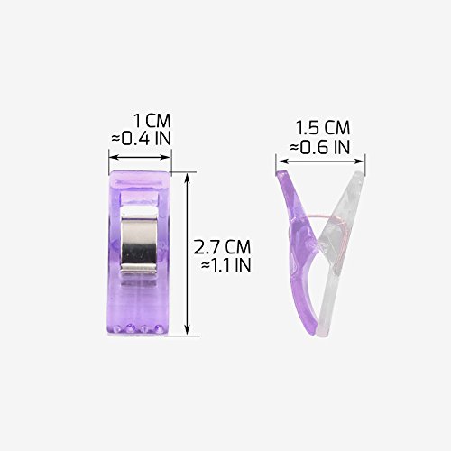 Aodoor 63 Stück Stoffklammern Wonder Clips, handwerklichen Wunder von Clips Kunststoff Nähen Craft Nähen Zubehöre Kunststoff (9 Farben, 2*1*1.5cm) - 5