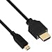 Produktbild Micro HDMI Kabel, HDMI Typ D zu HDMI Typ A Kabel mit Ethernet-Unterstützung 3D, 4 K Auflösung und Audio Return Channel für Micro HDMI ausgestattet Blackberry Z30 Smartphone, Asus Zenbook Tablet, Go Pro Hero 5 Kamera, Handheld Projektor und mehr, 2 Meter