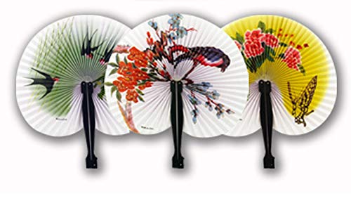 Henbrandt Lot de 12 éventails en papier motif chinois