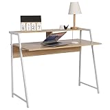 Marco de metal resistente pintado en blanco, muy estable y aumenta la capacidad de carga de esta mesa.