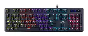 Live Tech Phantom Plus New Version Wired Mechanical Keyboard with RGB LED Backlit, Blue Switch with USB Gold Plated UV Coated Anti-Ghosting Keys, Keyboard Without Palm Rest (Black)