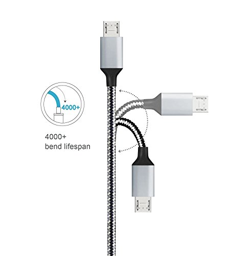 C  ble Micro USB Quntis   C  ble Nylon Micro Usb de Haute Vitesse  2 Pack Cable 2m Pratique  C  ble USB Cordon Micro USB  C  ble de Charge et Synchron