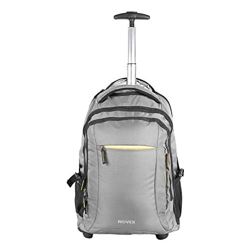NOVEX Pacific 35 Litre Water Resistant Laptop Trolley Bags for Travel with 3 Compartments 15.6" Roller Case for Office Travel Bag for Men & Women | 2 Wheels Trolley Backpack Laptop