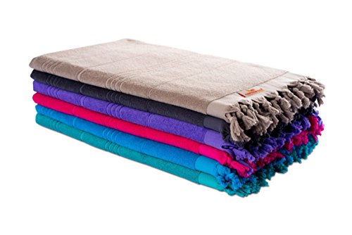 Strandtuch 2in1 – apfelgrün fresh – 100% BW – 190x90cm – Hamamtuch & Handtuch in einem – Saunatuch – Handtuch Backpacker – Badetuch – Sporttuch – Fouta – Original von Carenesse - 4
