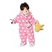 Arrowhunt Baby Lovely Heart Outfits Warm Fleece Velvet Rompers Pink 6-9M