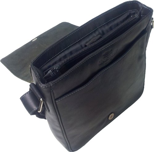 UNICORN Echt Leder Schwarz ipad , Ebook oder Tablets Messenger Tasche bag #1E - 5