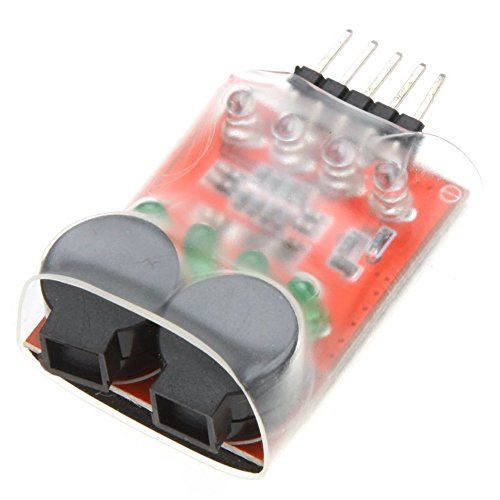 TOOGOO(R) Dual-Lautsprecher Low Voltage Buzzer BB Melde w / LED-2S-4S fuer RC-Modellbau Lipo-Akku