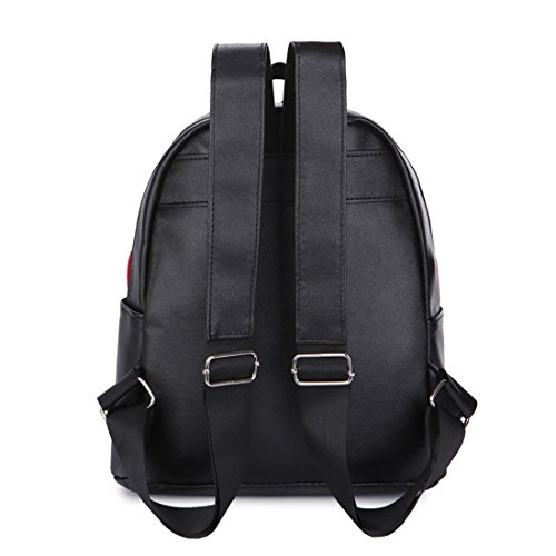 KAXIDY Filles PU Cuir Sac à Dos Enfant Bébé Sac à dos Maternelle Enfant Sac Cartable (Rouge)