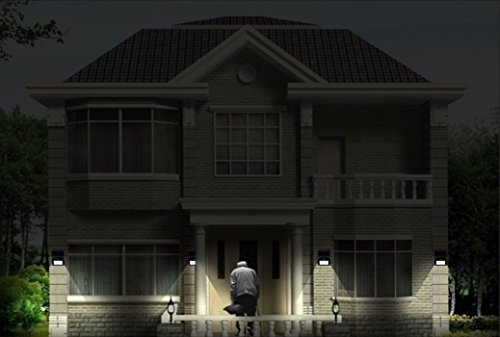 ZEEFO 16 LED Solarleuchte Garten , wetterfeste solarbetriebene LED Lampe mit Bewegungssensor Wandleuchte solarlampe Mehr Sicherheit für Innenhöfe, Balkone, Terrassen, Garagen, Einfahrt & Treppen usw. (schwarz -1 Stück) - 5