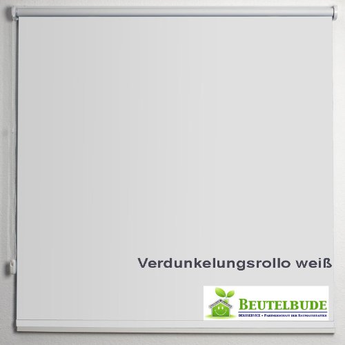 IXX Design Verdunkelungsrollo , Thermorollo , Rollo verdunkelnd , extra breite Größen, 180 cm , 200 cm , 220 cm , 240 cm , weiß , grau , cappuccino , Höhe bei allen Rollos, bis 200 cm (200 cm breit, weiß)