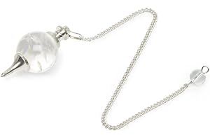 CHILL FRENCH White Quartz Pendulum | Universal Waterdrop Radiesthesia Divinatory Crystal Pendulum with High Vibrational Quality | 4cm White Quartz Dowsing Pendulum | 17cm Chain Included