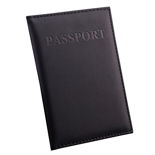 GDRAVEN Unisexe pour Cartes de Visite de Voyage Passeport Cuir PU Passport Housse Portefeuille ID Carte de Crédit Support Vert Noir