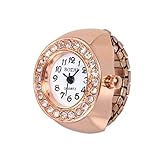 TianWlio Armbanduhren Damen Mode Frauen Zifferblatt Quarz Analog Uhr Kreative Stahl Cool Elastic Quarz Finger Ring Uhr
