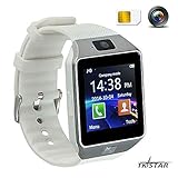 Touch Screen Smart Uhr Smart Watch mit Handy Funktionen Bluetooth Fitness Schlaf Monitor Audio Play Facebook DZ09 Wei?