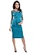 Purpless Maternity Pregnancy Dress With Sheer Mesh Panel SFD008 (8, Turquoise)