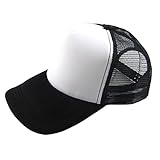Tongshi Sombrero Casual Unisex Solid Gorra de béisbol del camionero de malla Visor en blanco ajustable del sombrero (L)
