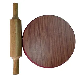 Sukhdev Enterprises Wooden Chakla Belan (Brown) 9 inch Rolling Board, Chapati maker