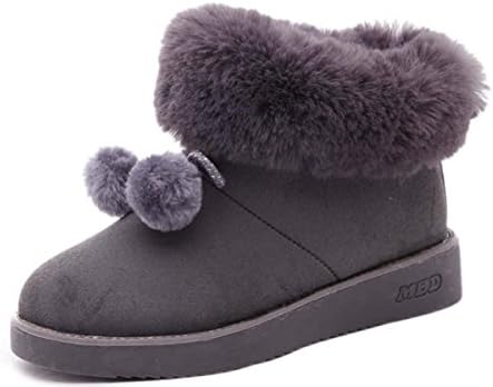 FARALY Snow Boot Cute Bow Tassel Short Boot Warm Classic Flat Boot Women/Girl Warm Winter Boot (Color : Gray, Size : 37)