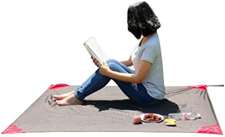 HYPT Mini Pocket Blanket 110cm×140cm, Outdoor Picnic Pad Camping Beach Tent Mat Waterproof Lawn Picnic Blanket Moisture-proof Picnic Cushion (Red Corner)
